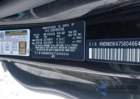 2025 Kia Carnival Lxs from USA, damaged, VIN KNDNB5KA7S6046640